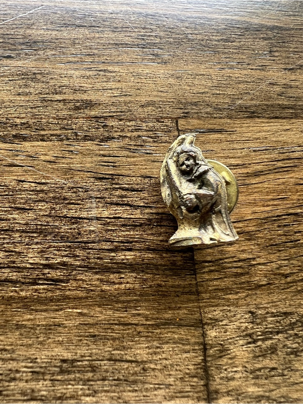 Vintage Gold-Tone Religious Pin